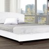 R2350 Upholstered White Leather Bed