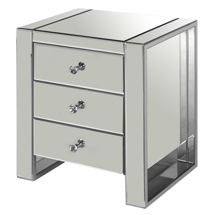 XCGY1149 Mirrored Night Table Furtado Furniture