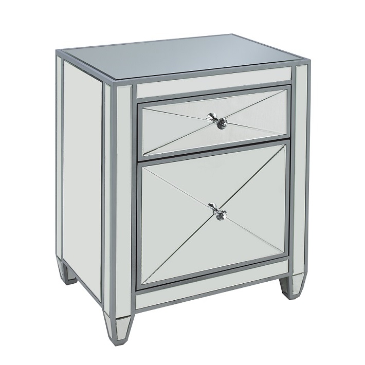 XCGY12054 Mirrored Night Table Furtado Furniture
