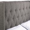 R166 Grey Fabric Bed headboard