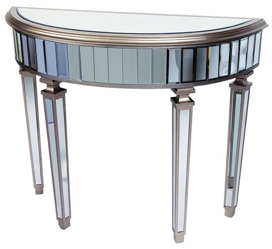 Halfmoon Mirrored Console Table, Half Round Console Table With Mirror